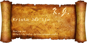 Krista Júlia névjegykártya